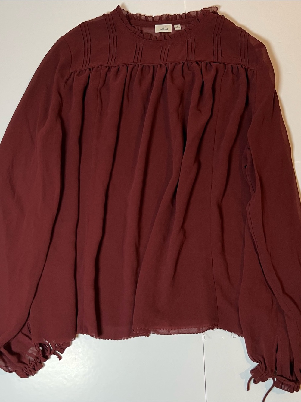 Wilfred Wine-Red Flowing Peasant Skirt